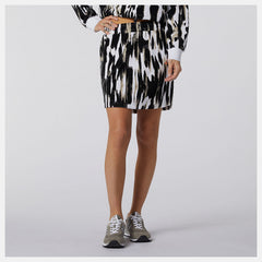 White NB Athletics Collide Printed Terry Skirt / New Balance Women