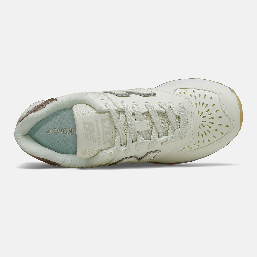 Sea Salt/Light Gold Metallic 574 / New Balance Women