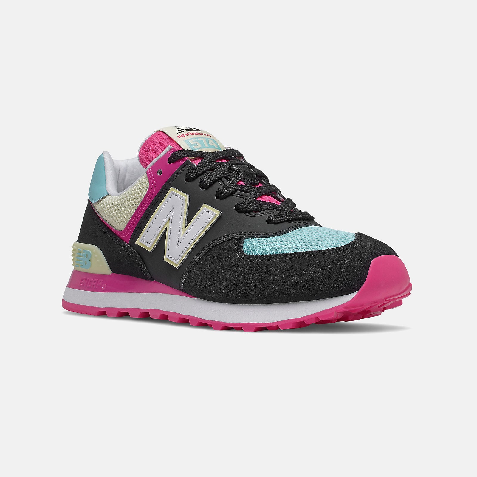 Black/Pink Glo 574 / New Balance Women