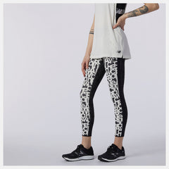 White Relentless Printed High Rise 7/8 Tight / New Balance Women