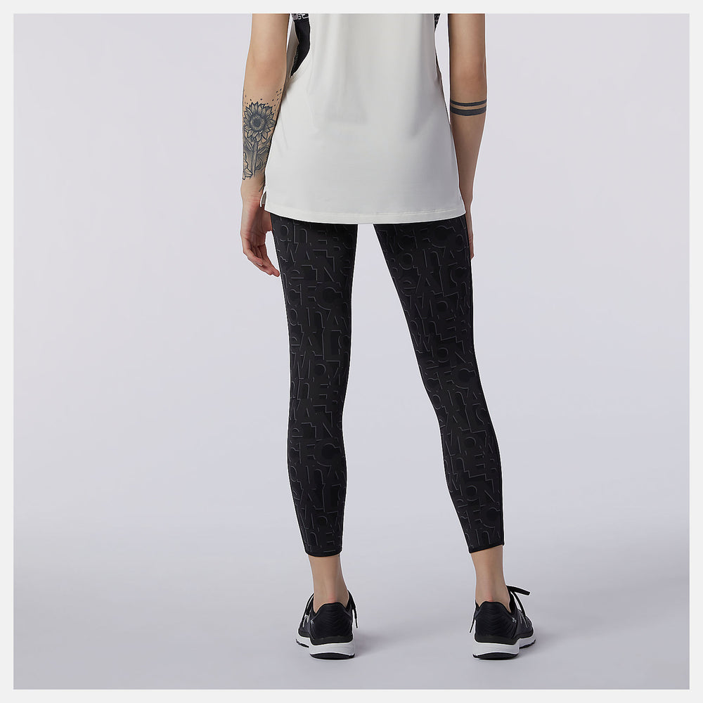 White Relentless Printed High Rise 7/8 Tight / New Balance Women