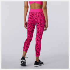 Pink Glo Relentless Printed High Rise 7/8 Tight / New Balance Women