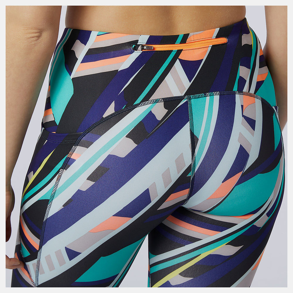 Multi Color Printed Impact Run Crop / New Balance Women