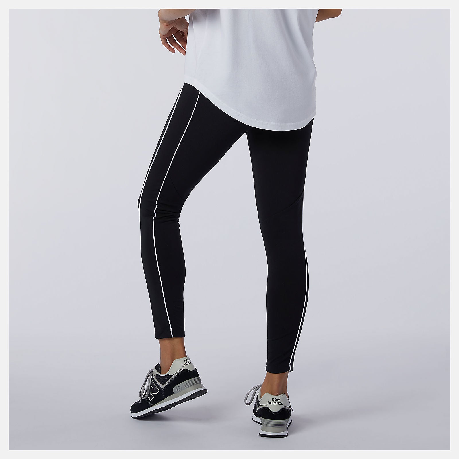 White NB Athletics Piping Legging / New Balance Women