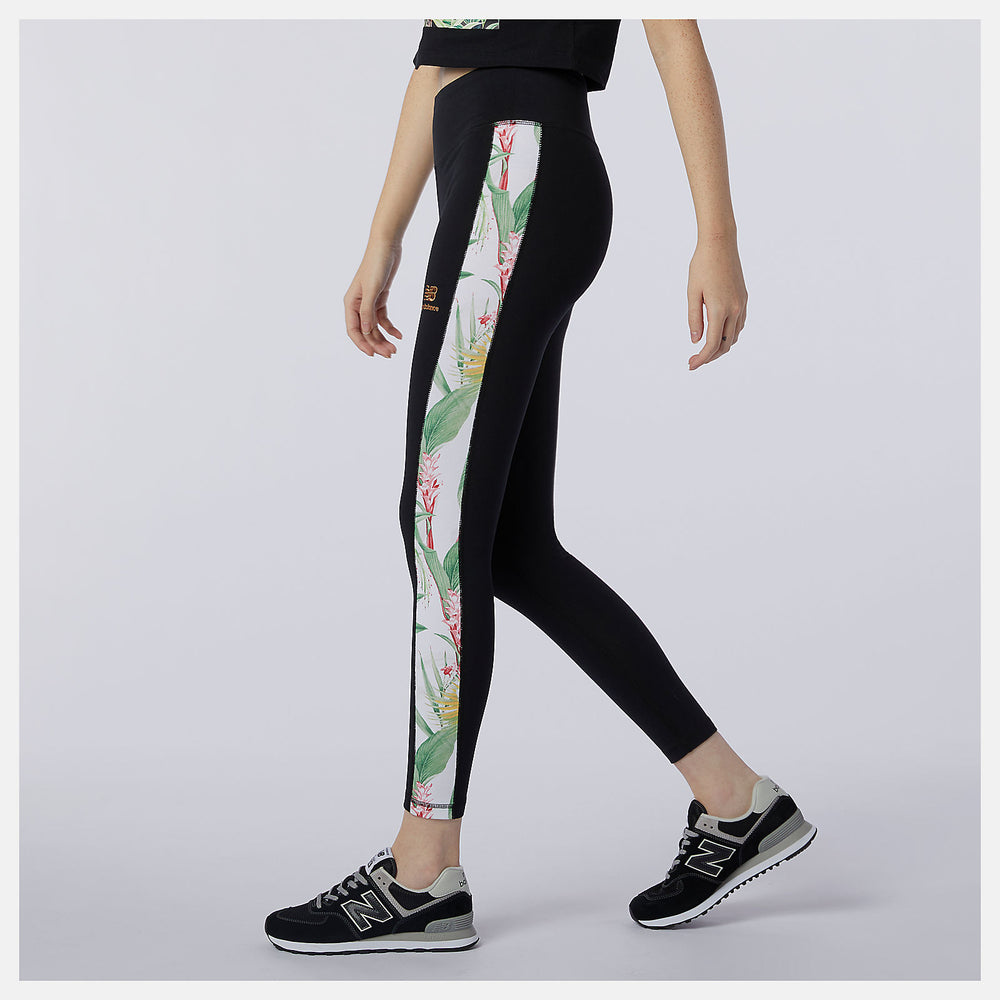 Black NB Essentials Botanical Legging / New Balance Women