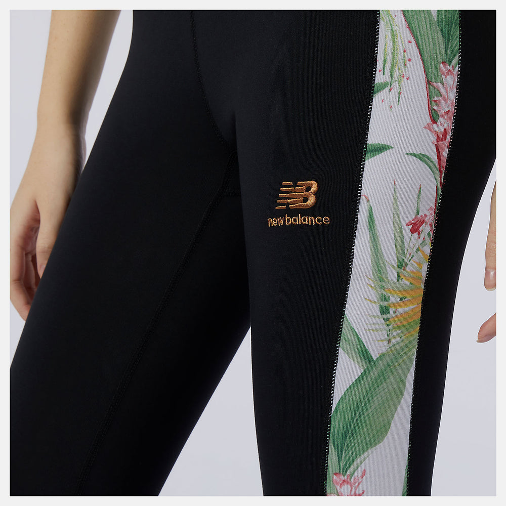 Black NB Essentials Botanical Legging / New Balance Women