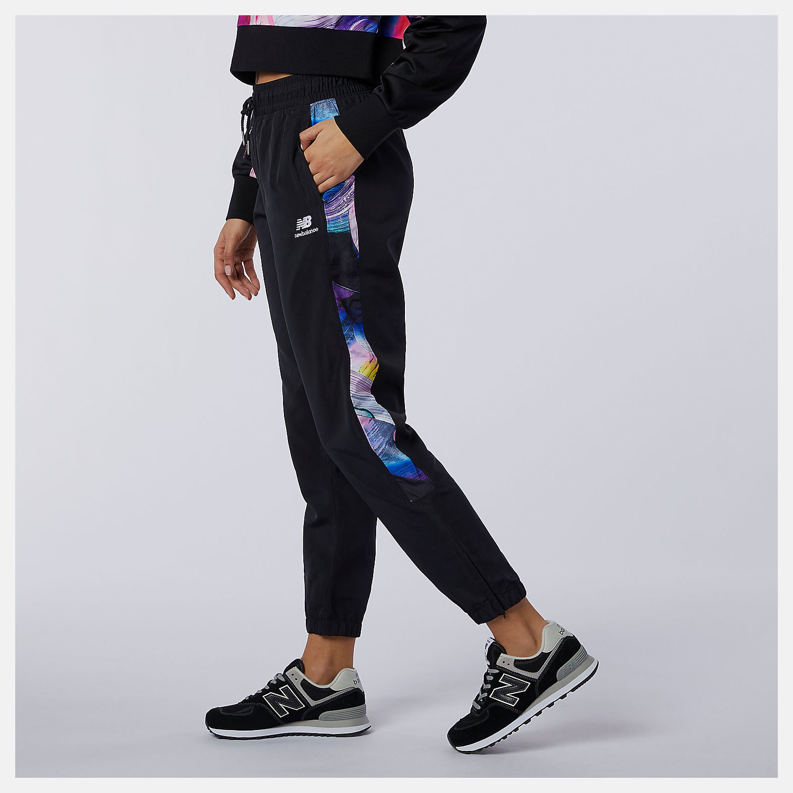 Black NB Athletics Erin Loree Woven Pant / New Balance Women
