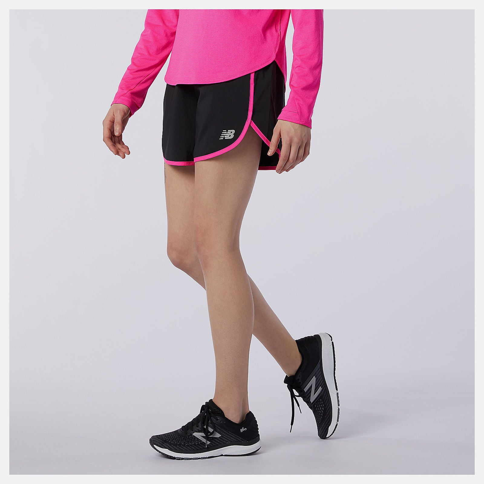 Pink Accelerate Short 5 Inch / New Balance Women