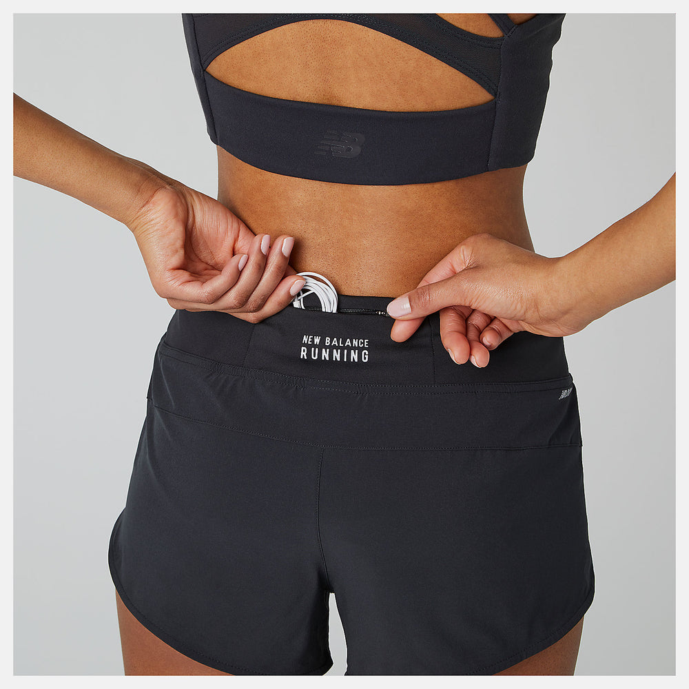 Black Impact Run Short 3 Inch / New Balance Women