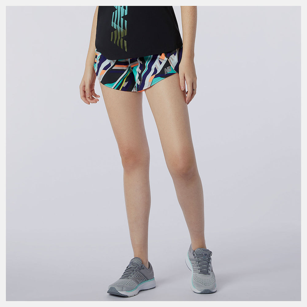 Multi Color Printed Impact Run Short 3 Inch / New Balance Women