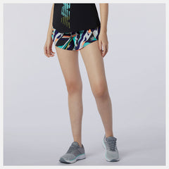Multi Color Printed Impact Run Short 3 Inch / New Balance Women