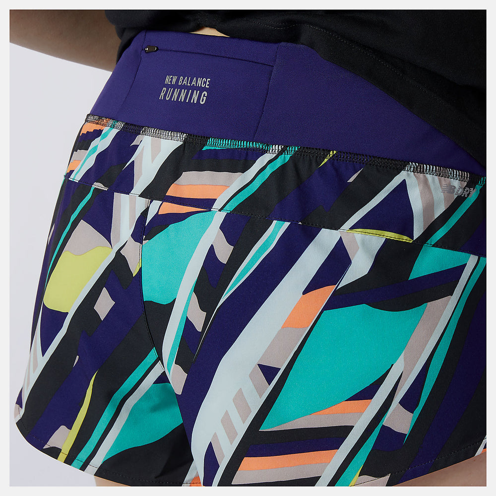 Multi Color Printed Impact Run Short 3 Inch / New Balance Women
