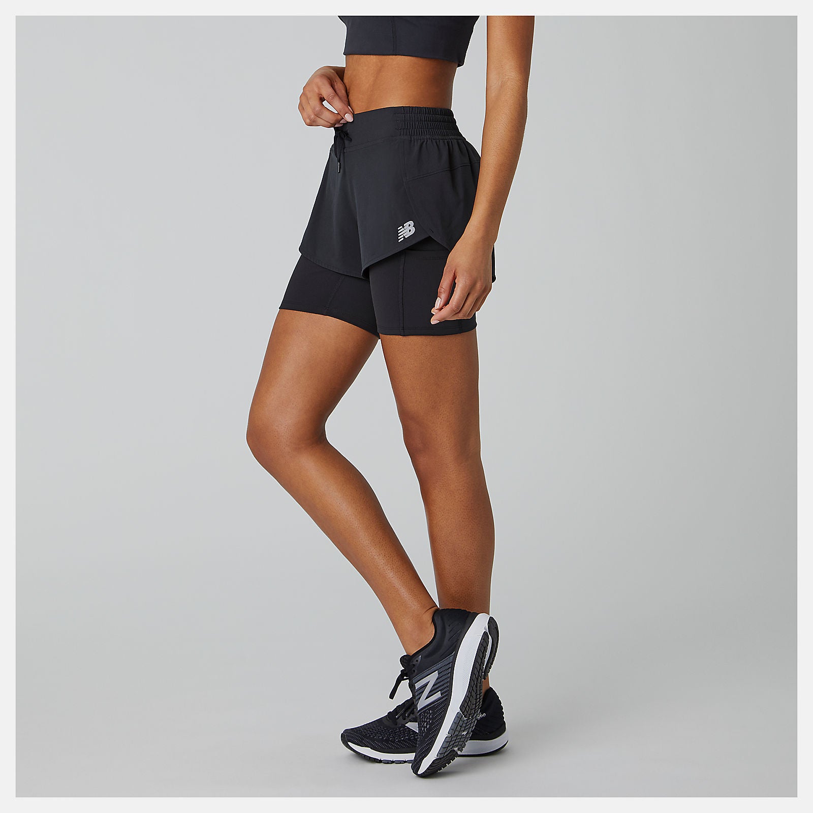 Black Impact Run 2 In 1 Short / New Balance Women