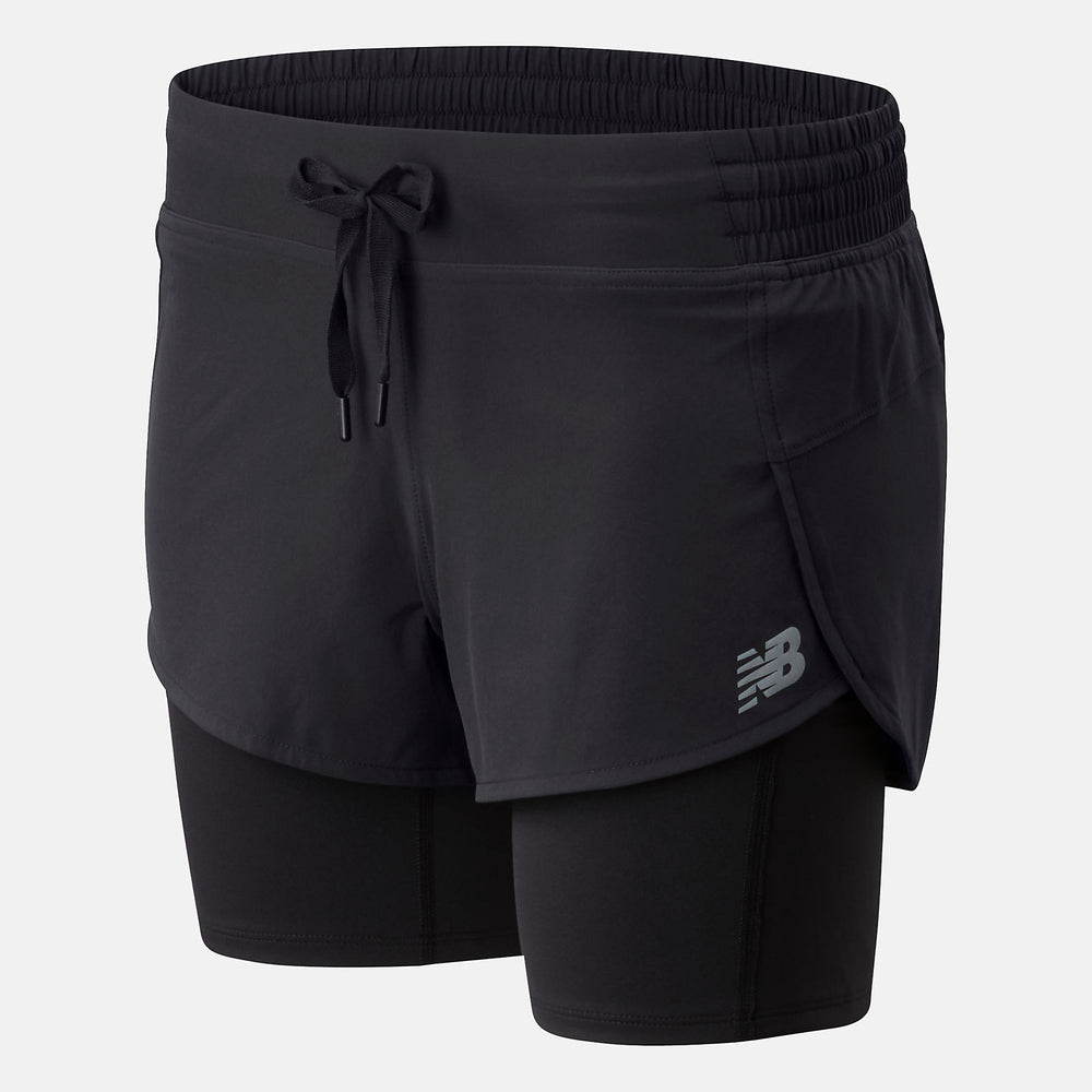 Black Impact Run 2 In 1 Short / New Balance Women