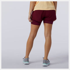 Garnet Printed Impact Run 2 In 1 Short / New Balance Women