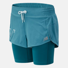 Sea Printed Impact Run 2 In 1 Short / New Balance Women