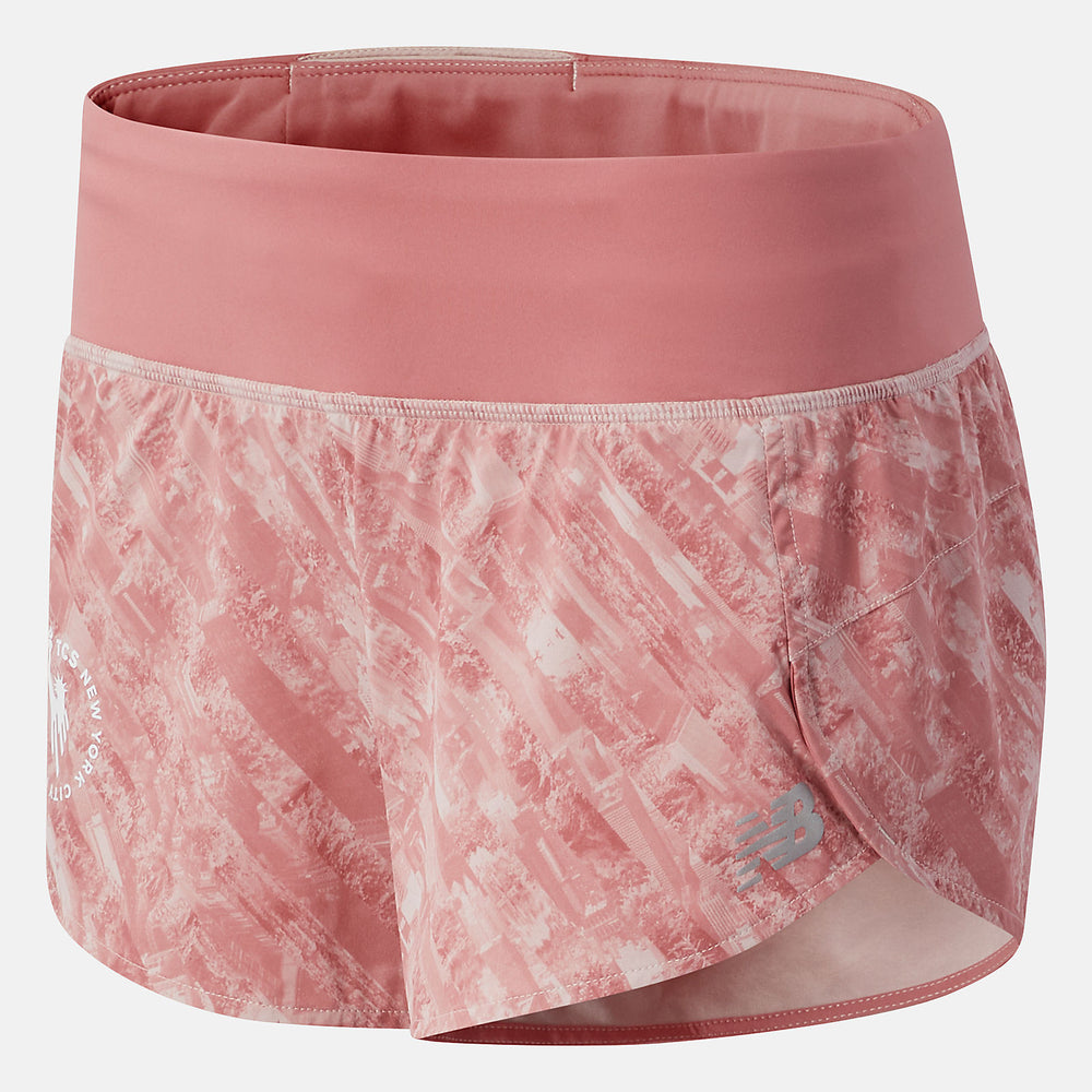 Saturn Pink NYC Marathon Printed Impact Run Short 3 inch / New Balance Women