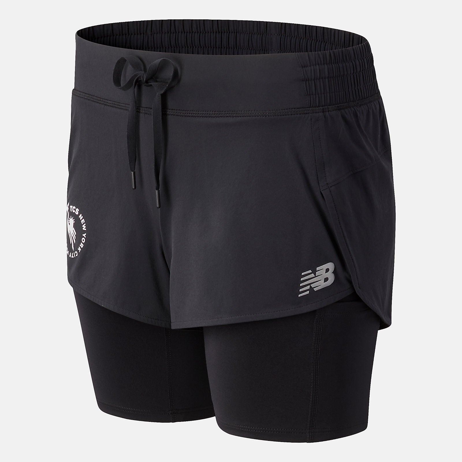 Black NYC Marathon Impact Run 2 In 1 Short / New Balance Women