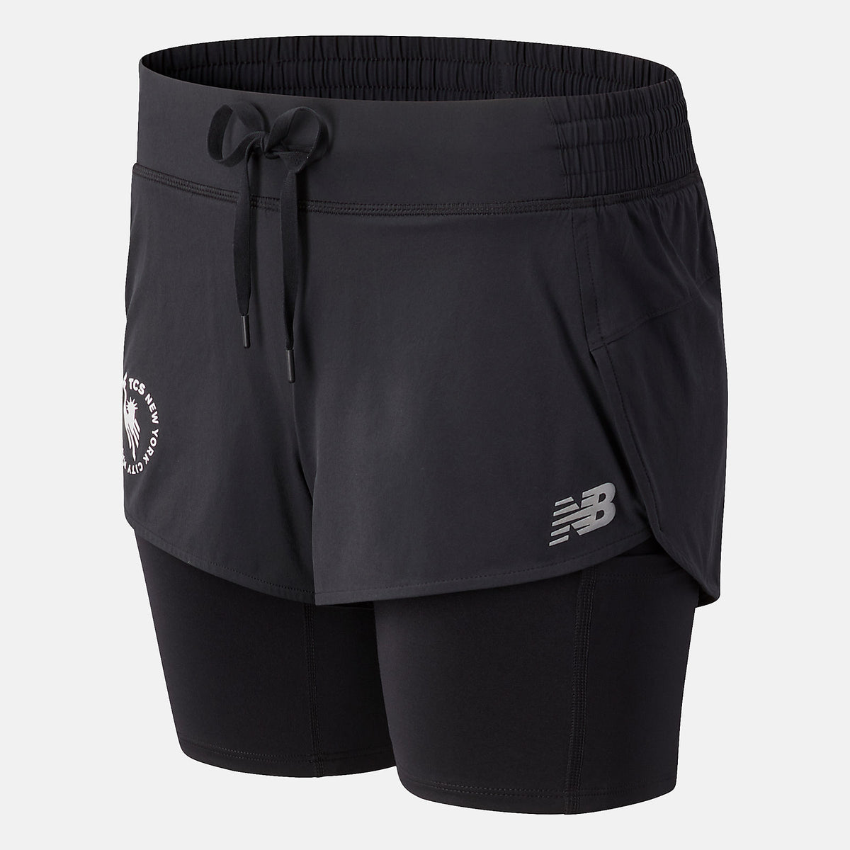 Black NYC Marathon Impact Run 2 In 1 Short / New Balance Women