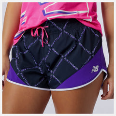 Deep Violet Printed Fast Flight Split Short / New Balance Women