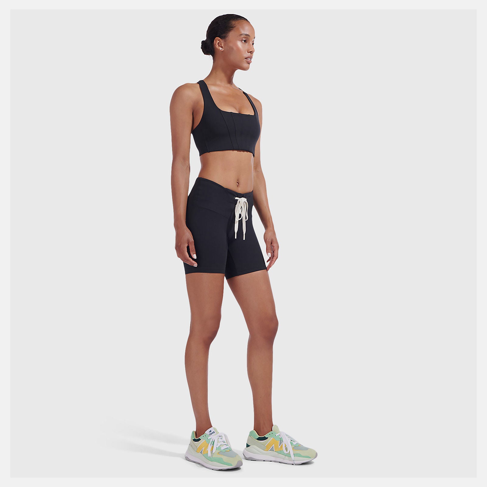 Black Staud Lace Up Fitted Short / New Balance Women