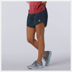Teal Printed Impact Run 5 inch Short / New Balance Women