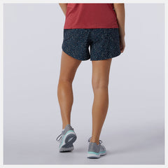 Teal Printed Impact Run 5 inch Short / New Balance Women