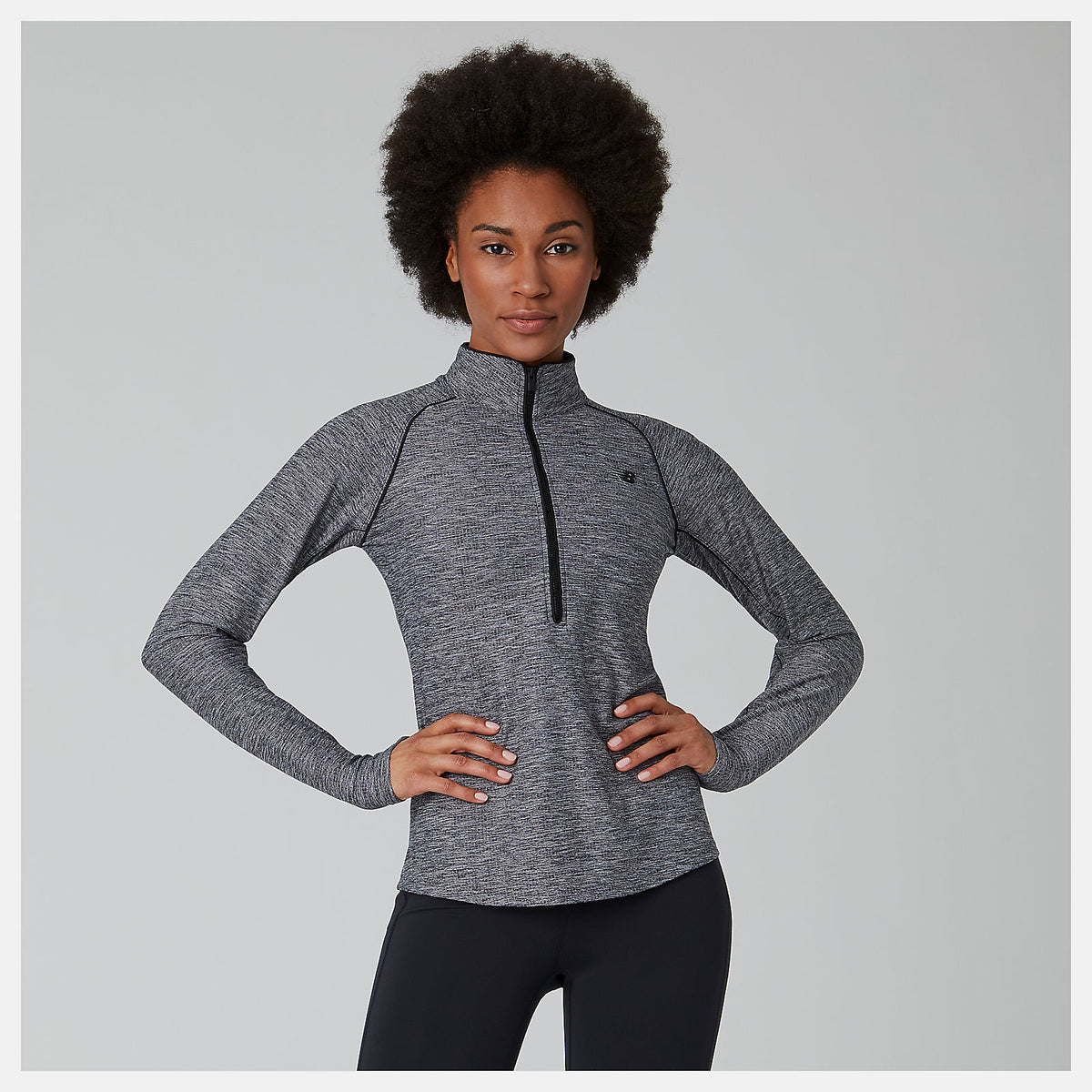 Black Heather Transform 1/2 Zip / New Balance Women