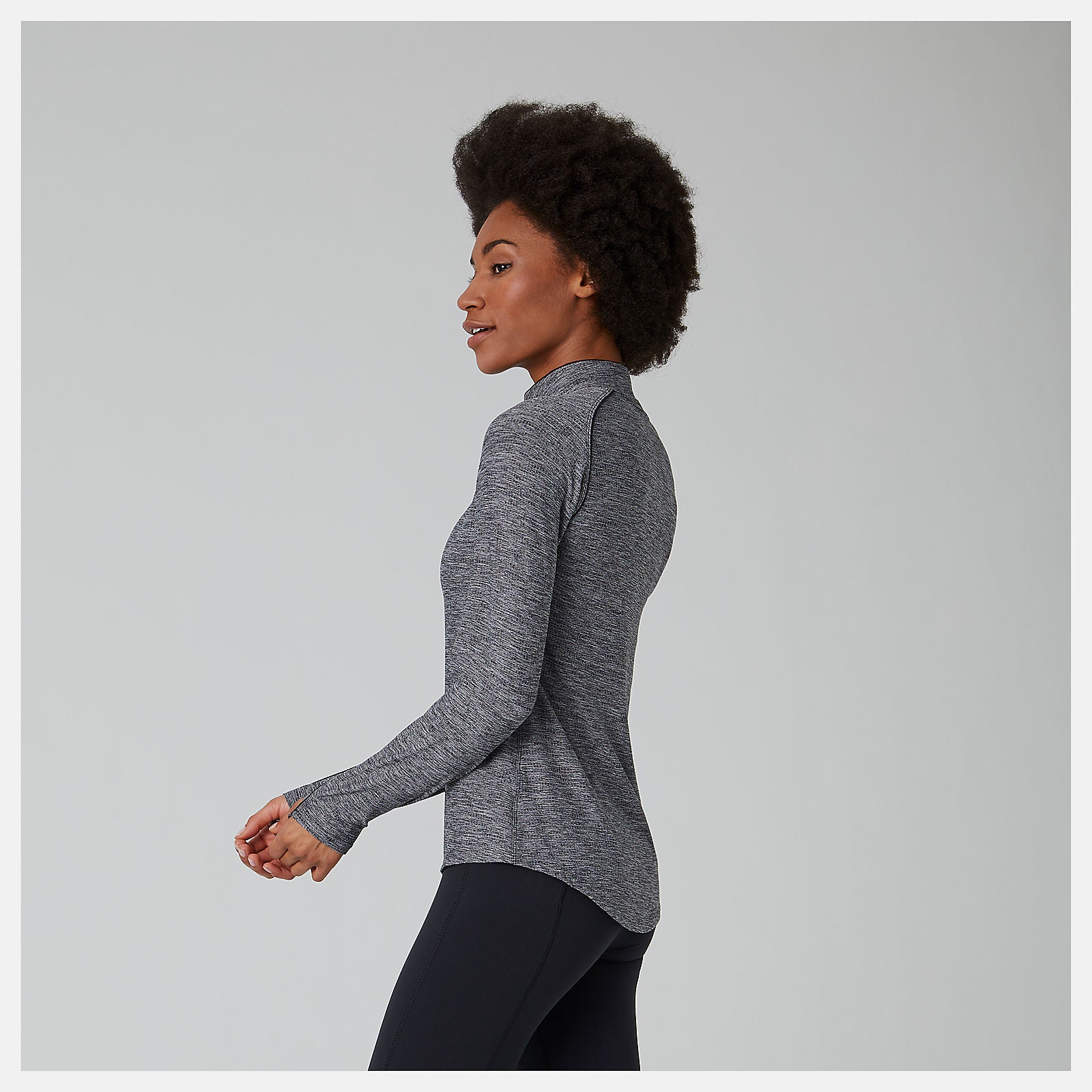 Black Heather Transform 1/2 Zip / New Balance Women