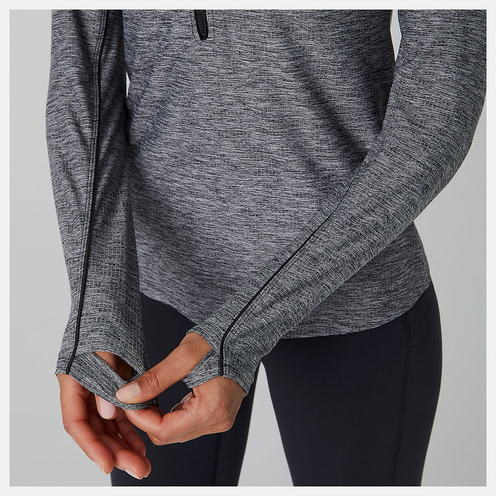 Black Heather Transform 1/2 Zip / New Balance Women