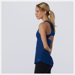 Captain Blue Heather Transform Perfect Tank / New Balance Women