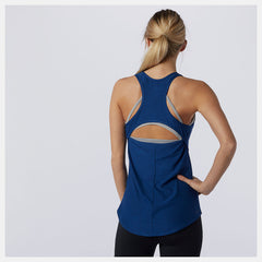 Captain Blue Heather Transform Perfect Tank / New Balance Women