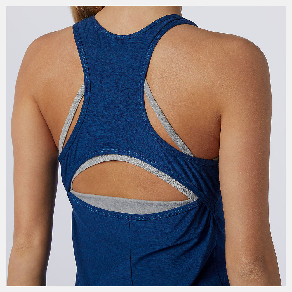Captain Blue Heather Transform Perfect Tank / New Balance Women