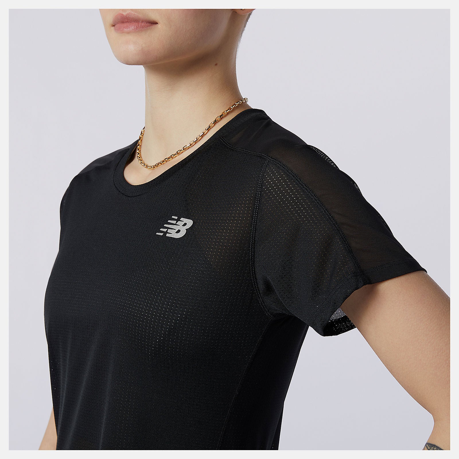 Black Impact Run Short Sleeve / New Balance Women
