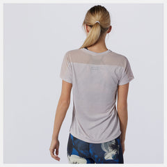 Logwood Heather Printed Impact Run Short Sleeve / New Balance Women