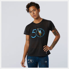 Black NYC Marathon Impact Run Short Sleeve / New Balance Women