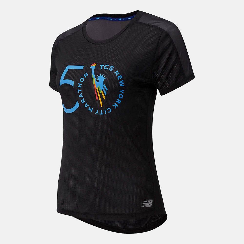 Black NYC Marathon Impact Run Short Sleeve / New Balance Women