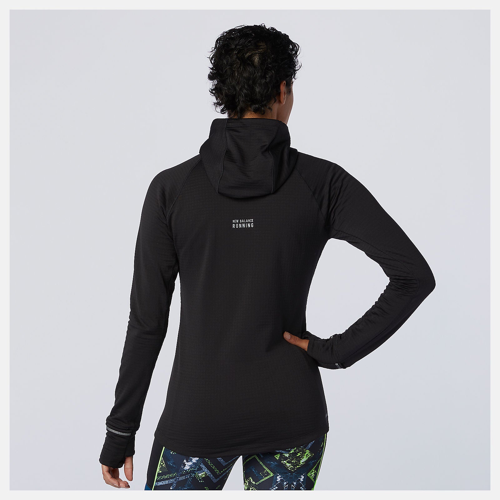 Black NB Heat Grid Hoodie / New Balance Women