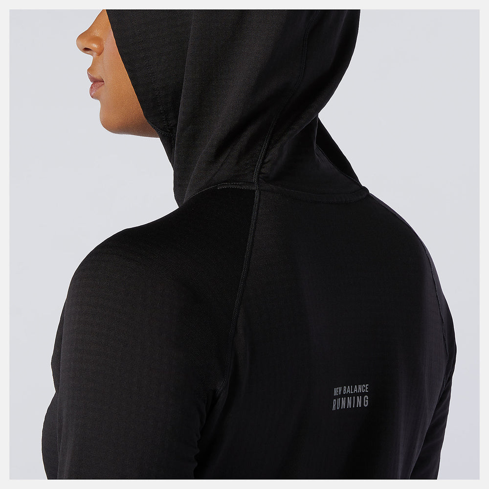 Black NB Heat Grid Hoodie / New Balance Women