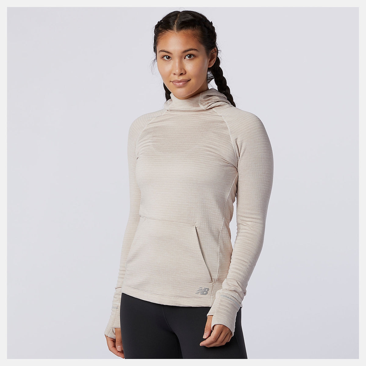 Sea Salt Heather NB Heat Grid Hoodie / New Balance Women