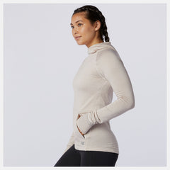 Sea Salt Heather NB Heat Grid Hoodie / New Balance Women