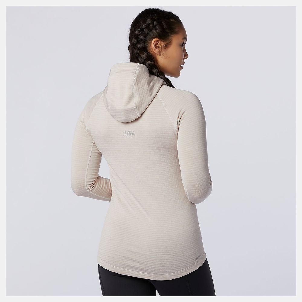 Sea Salt Heather NB Heat Grid Hoodie / New Balance Women