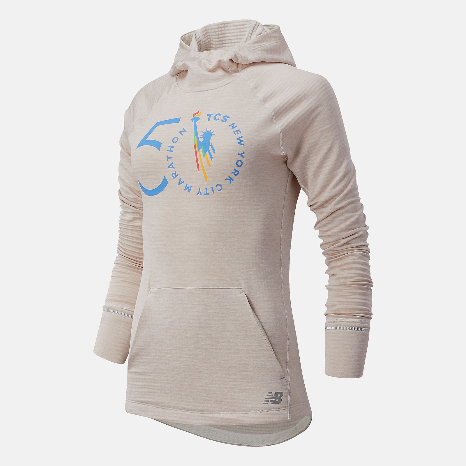 Sea Salt Heather NYC Marathon NB Heat Grid Hoodie / New Balance Women