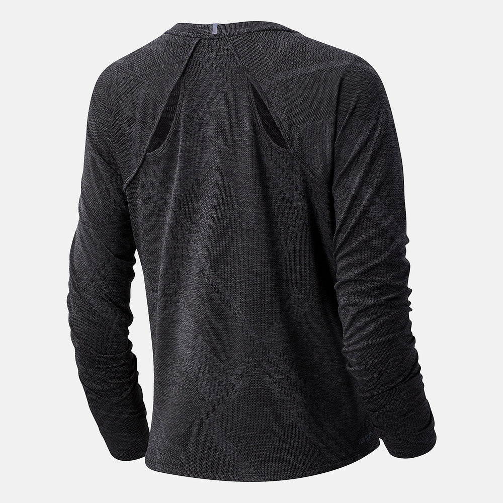 Black Heather NYC Marathon Q Speed Fuel Jacquard Long Sleeve / New Balance Women