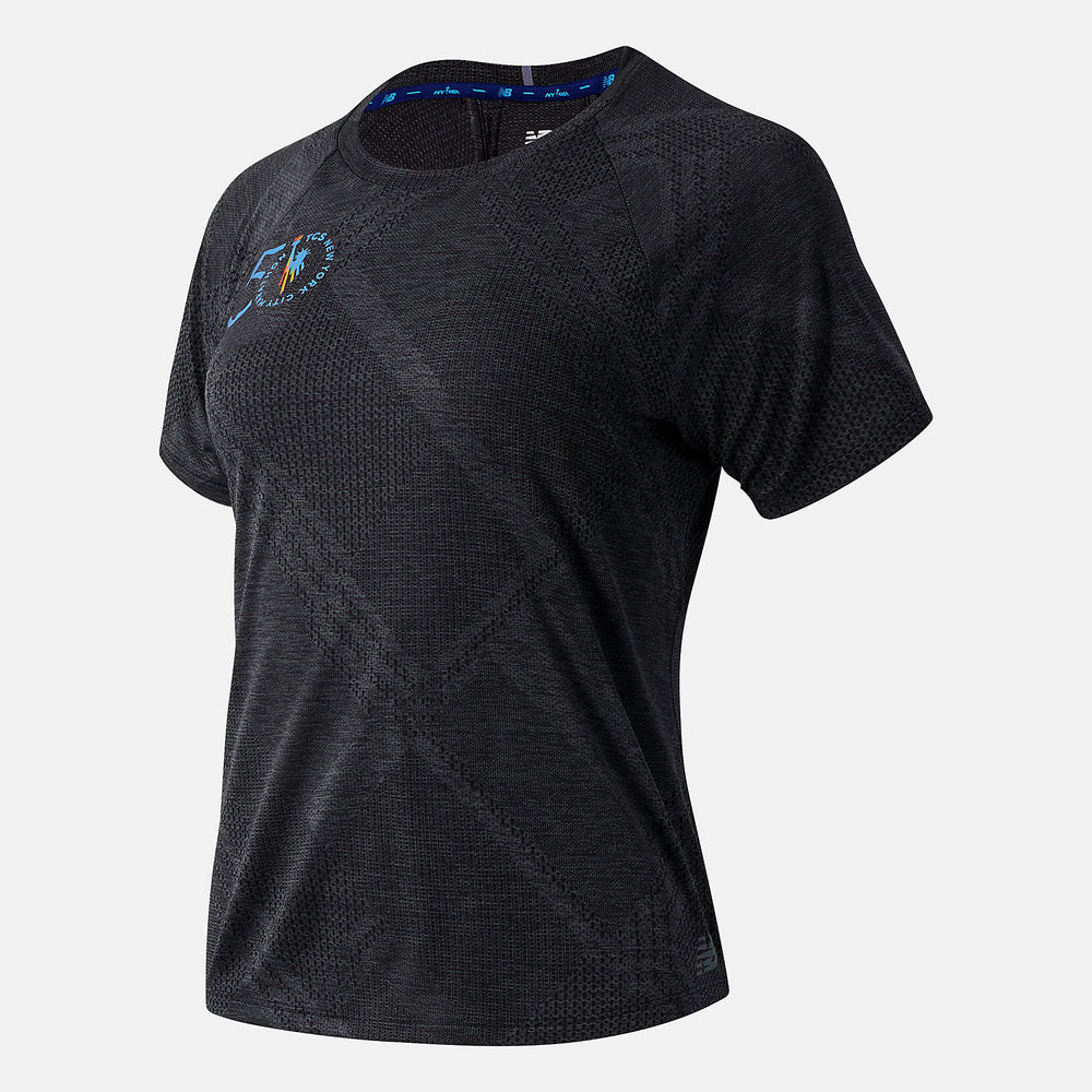 Black Heather NYC Marathon Q Speed Fuel Jacquard Short Sleeve / New Balance Women
