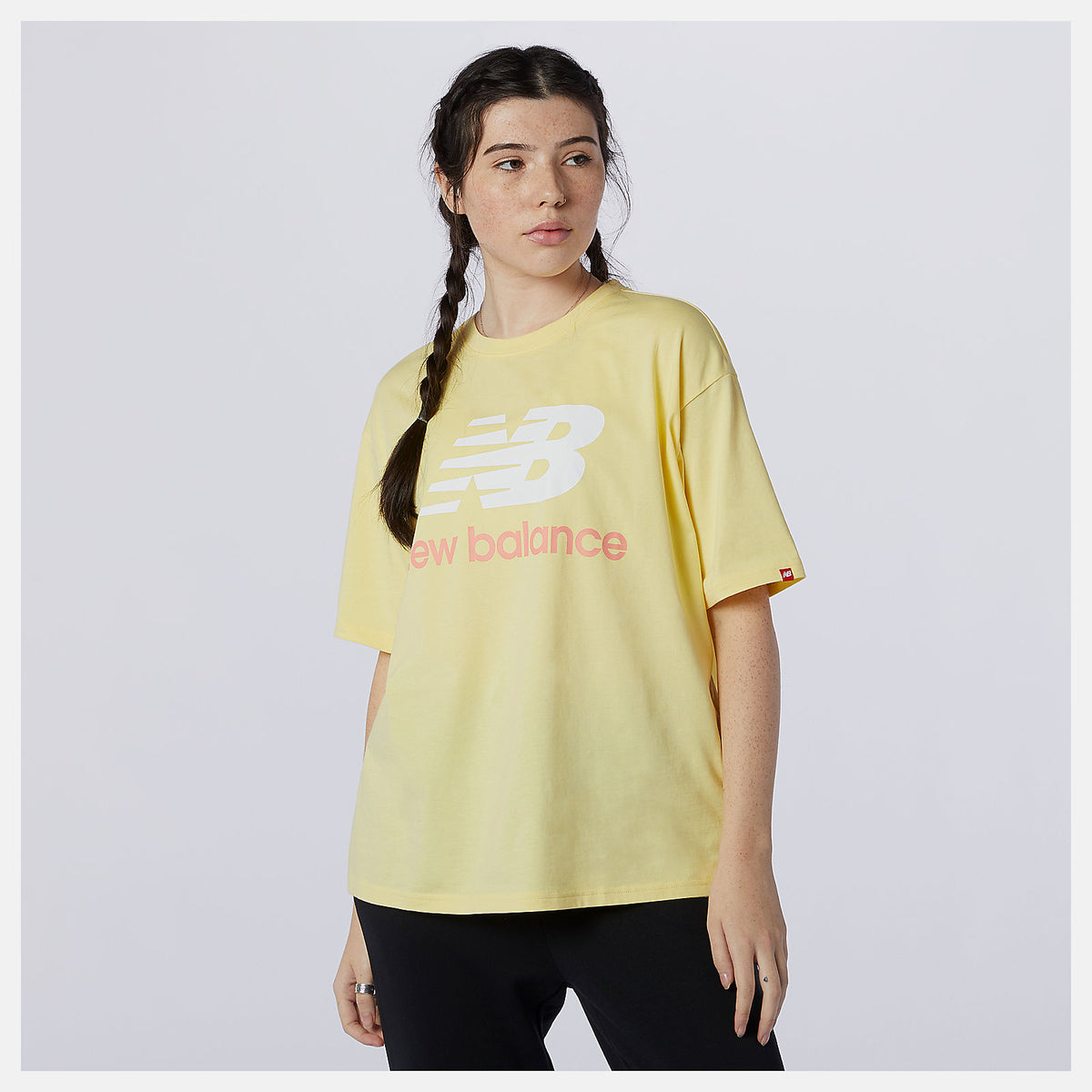 Lemon Haze NB Essentials Stacked Logo Tee / New Balance Women