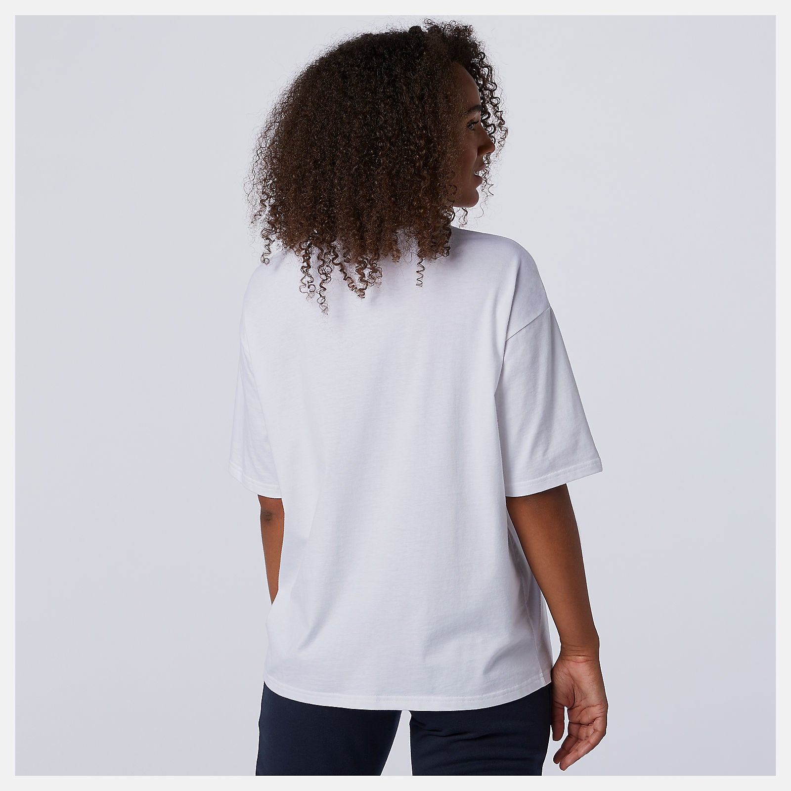 White Multi NB Essentials Stacked Logo Tee / New Balance Women