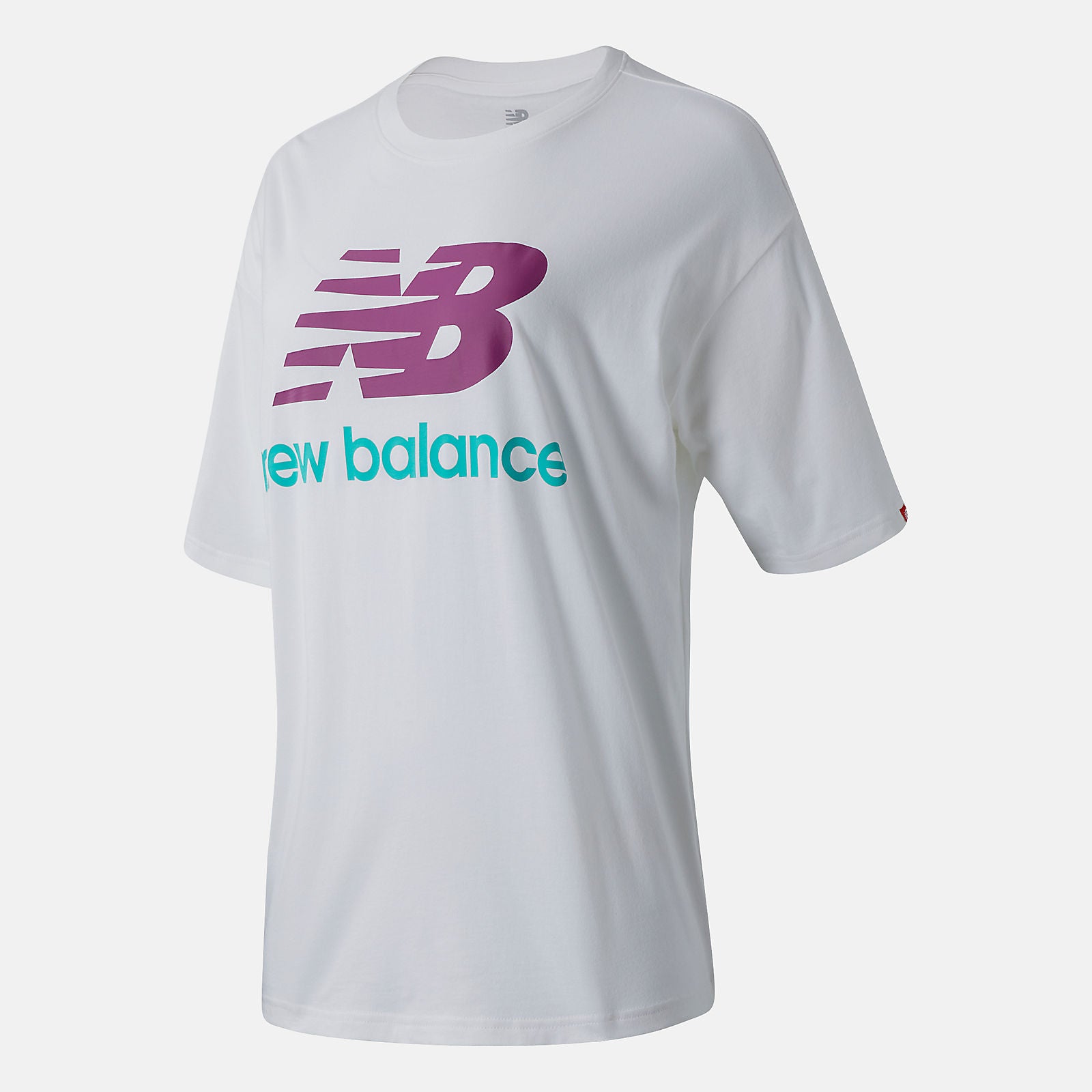 White Multi NB Essentials Stacked Logo Tee / New Balance Women
