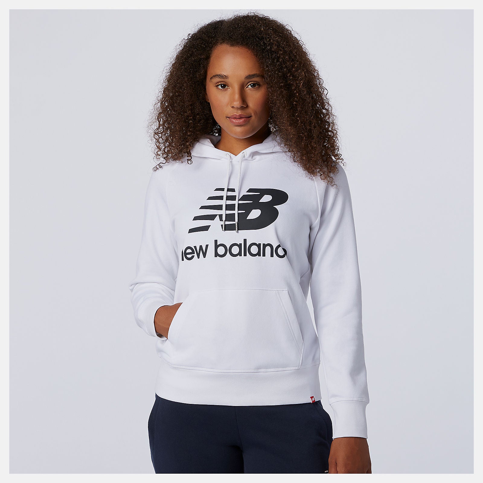 White/Black NB Essentials Pullover Hoodie / New Balance Women