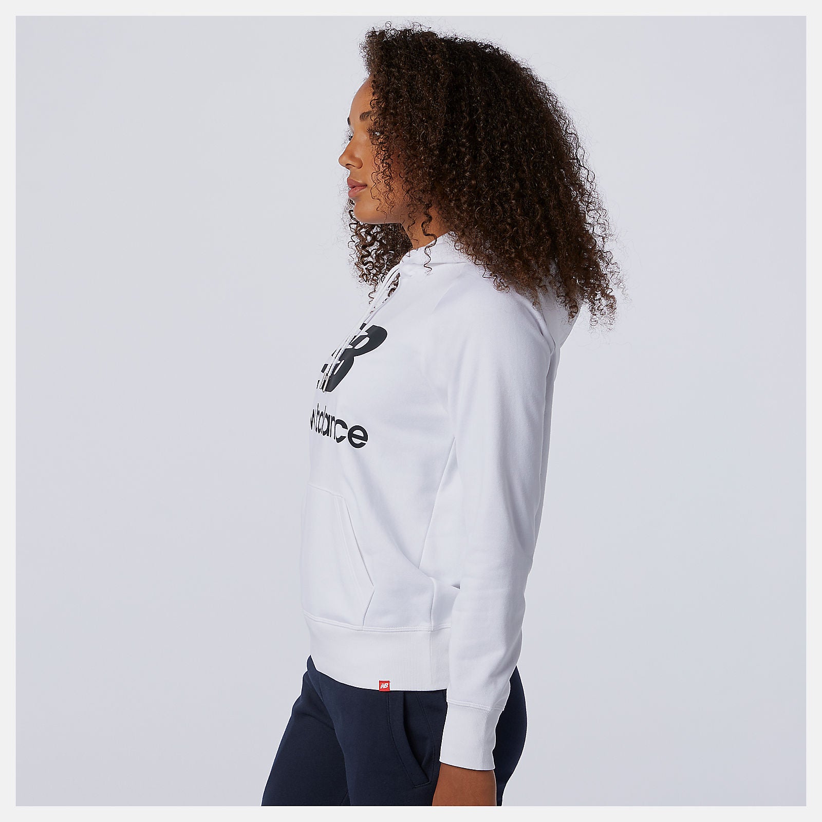White/Black NB Essentials Pullover Hoodie / New Balance Women